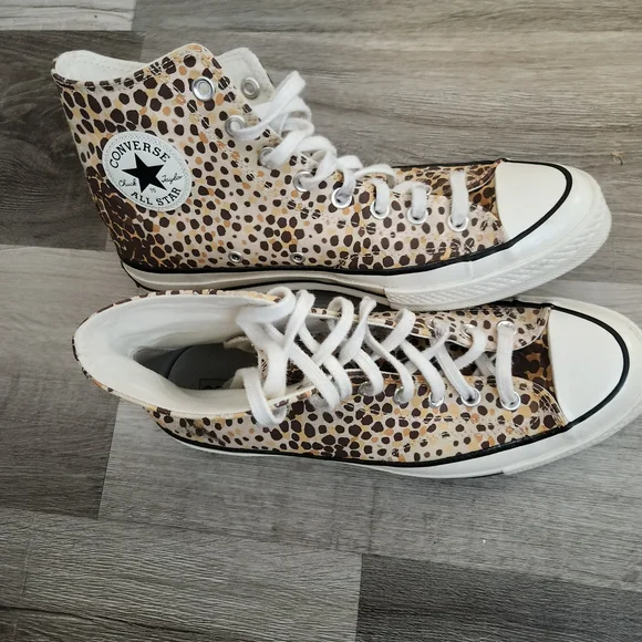 Converse Chuck Taylor All Star Leopard High Top Sneakers Women 10.5 Men 8.5 - Picture 9 of 12